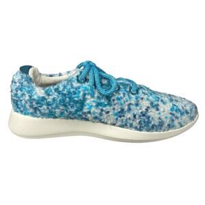 Allbirds Women’s Wool Runner Fluff Blue White Lace Up Sneaker Size US 9